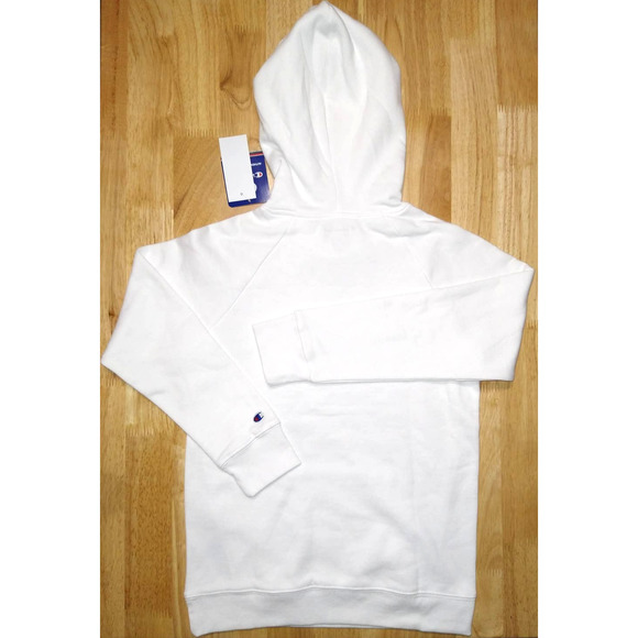 Champion Girls Tie Dye Script Logo Hoodie Size M White Fleece Sweatshirt New - Picture 3 of 8